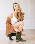 Sandaga Midi - Olive Suede