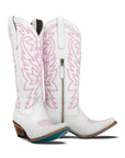 Smokeshow Boot - Matte White and Neon Pink