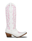 Smokeshow Boot - Matte White and Neon Pink