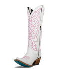 Smokeshow Boot - Matte White and Neon Pink