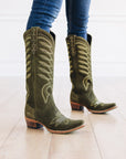 Squash Blossom Boot - Olive Suede