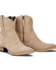 Plain Jane Bootie - Latte Suede