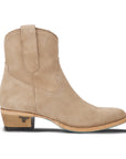 Plain Jane Bootie - Latte Suede