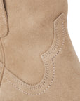 Plain Jane Bootie - Latte Suede