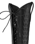 Lexington Knee High Corset Back - Jet Black