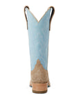 Saratoga Square Boot - Latte Suede and Powder Blue