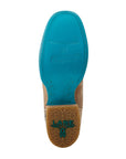 Saratoga Square Boot - Latte Suede and Powder Blue