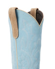 Saratoga Square Boot - Latte Suede and Powder Blue