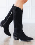 Plain Jane Boot - Soft Black Suede