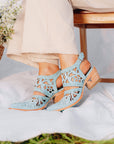 Robin Cut Out Slingback Mule - Powder Blue