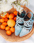 Robin Cut Out Slingback Mule - Powder Blue