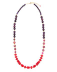 Le Rouge Red Magnesite Multi-Stone Long Necklace