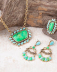 Legacy Lime Green and Blue Turquoise Golden Statement Ring