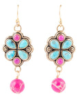Legacy Pink Agate Golden Drop Earrings