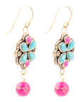 Legacy Pink Agate Golden Drop Earrings