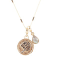 Leo - Zodiac Gray Labradorite Golden Charm Necklace