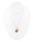 Leo - Zodiac Gray Labradorite Golden Charm Necklace