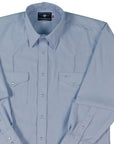 Rancher Crease - Tropical Wool - Lt. Blue - Long Sleeve - Snaps