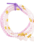 Lilac Jade Heart Charm Bracelet Set