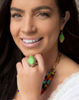 Lime Turquoise Boulder Statement Ring