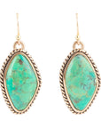 Lime Green Turquoise Golden Drop Earrings