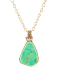 Lime Turquoise Golden Pendant Necklace