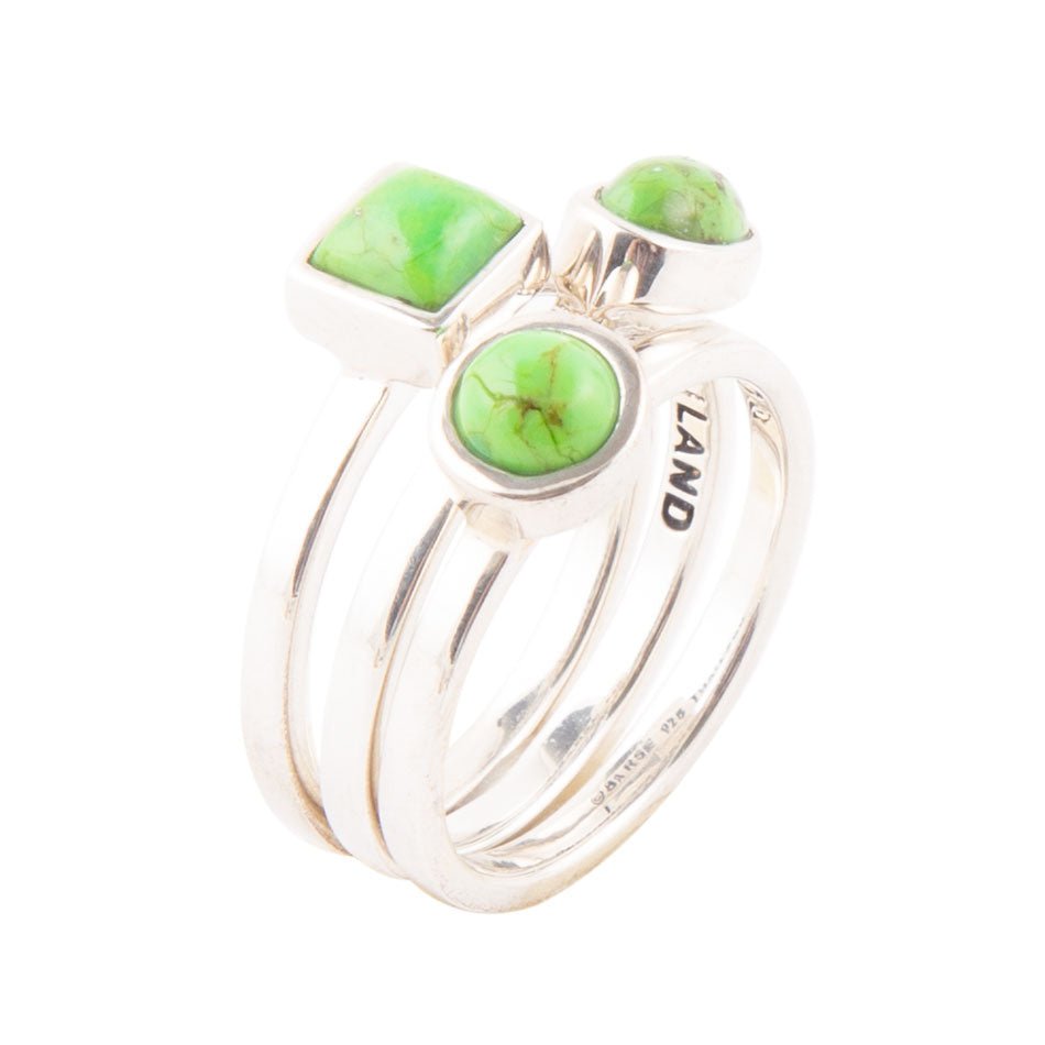 Lime Turquoise Trio Stack Ring