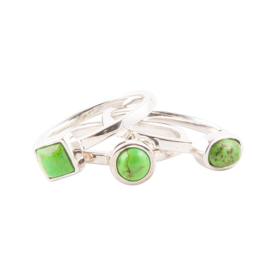 Lime Turquoise Trio Stack Ring
