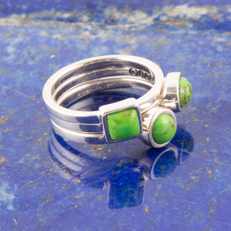 Lime Turquoise Trio Stack Ring