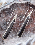 Line Black Onyx Sterling Silver Drop Earrings