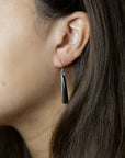 Line Black Onyx Sterling Silver Drop Earrings