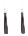 Line Black Onyx Sterling Silver Drop Earrings