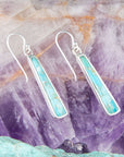 Line Blue Turquoise Sterling Silver Drop Earrings