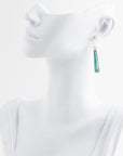 Line Blue Turquoise Sterling Silver Drop Earrings