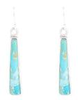 Line Blue Turquoise Sterling Silver Drop Earrings