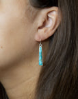 Line Blue Turquoise Sterling Silver Drop Earrings