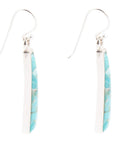 Line Blue Turquoise Sterling Silver Drop Earrings