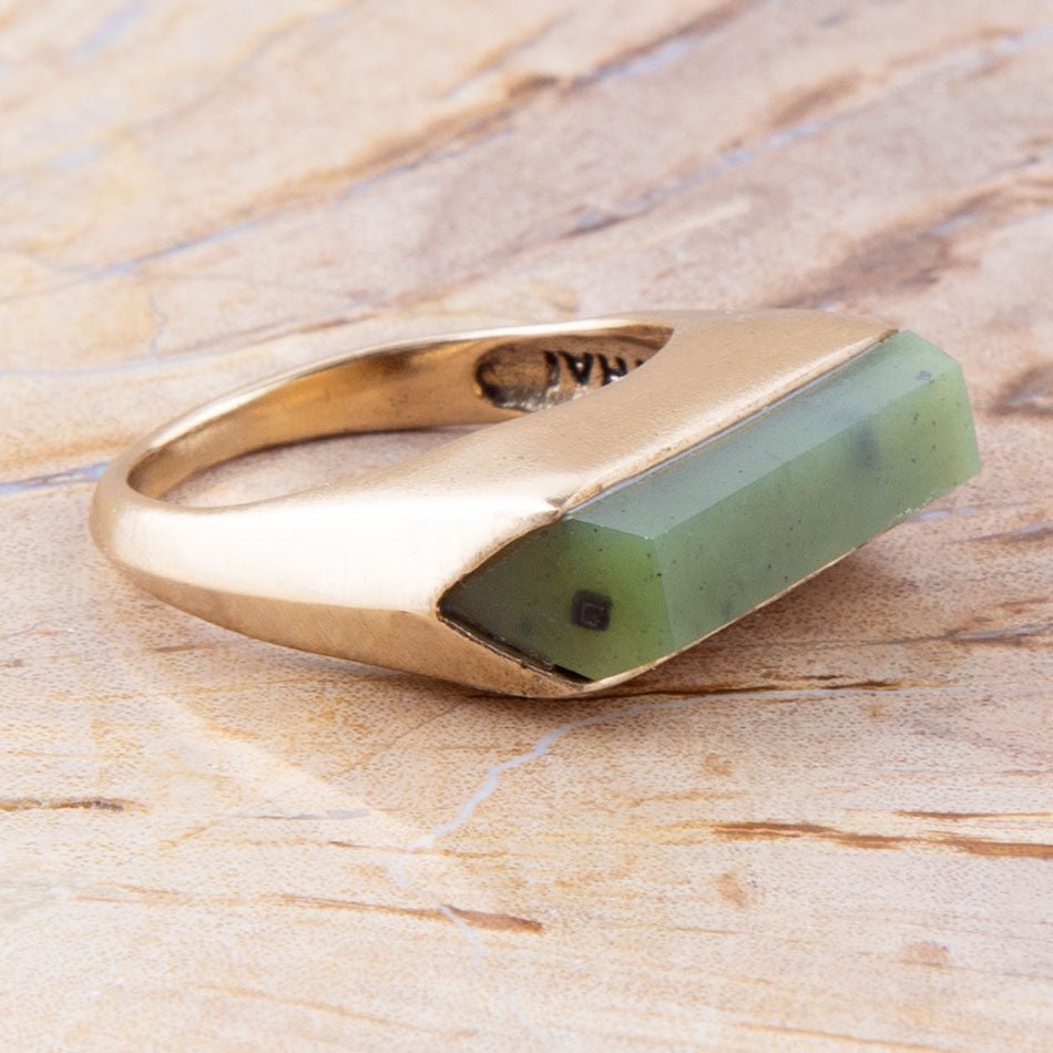 Linear Ring - Dark Canadian Jade