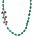 Linked Blue Lapis and Green Malachite Golden Necklace