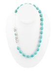 Linked Sterling Blue Turquoise Nugget Necklace