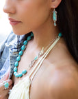 Linked Sterling Blue Turquoise Nugget Necklace