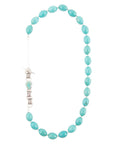 Linked Sterling Blue Turquoise Nugget Necklace
