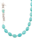 Linked Sterling Blue Turquoise Nugget Necklace