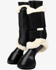LeMieux Fleece Edged Mesh Brushing Boots Black/Natural