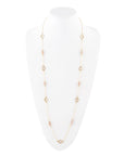 Long Delicate Orange Moonstone and Bronze Necklace