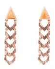Long Totem Coral and Copper Earrings