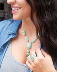 Longhorn Green Turquoise and Sterling Silver Necklace