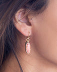 Lucent Orange Sponge Coral Golden Drop Earrings
