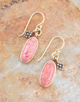 Lucent Orange Sponge Coral Golden Drop Earrings