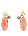 Lucent Orange Sponge Coral Golden Drop Earrings